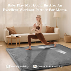 PapaMama Baby Play Mat room scene demonstrates versatile indoor use for family play
