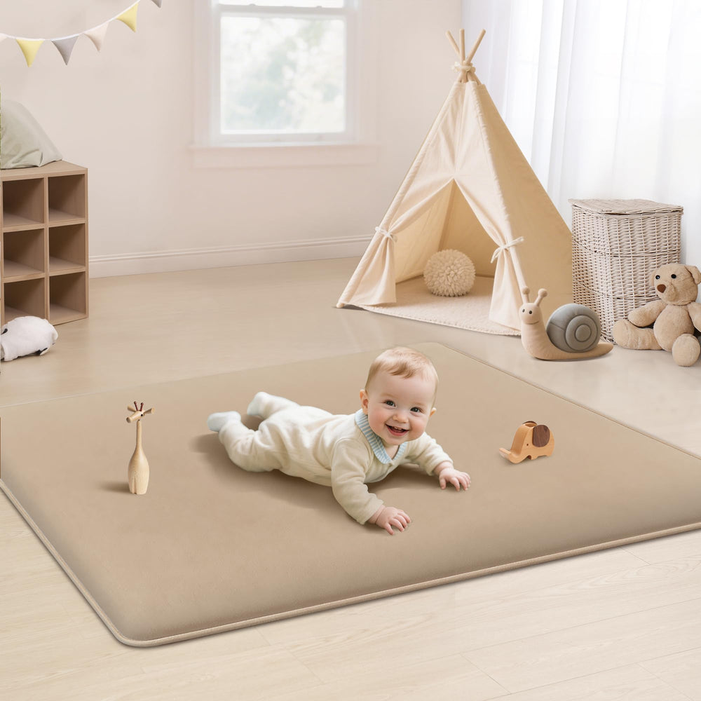 PapaMama plush baby mat 50x50 for cozy tummy time and safe play