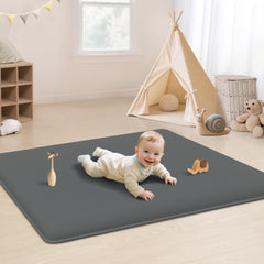 PapaMama ultra soft baby play mat memory foam thickness for comfy tummy time.