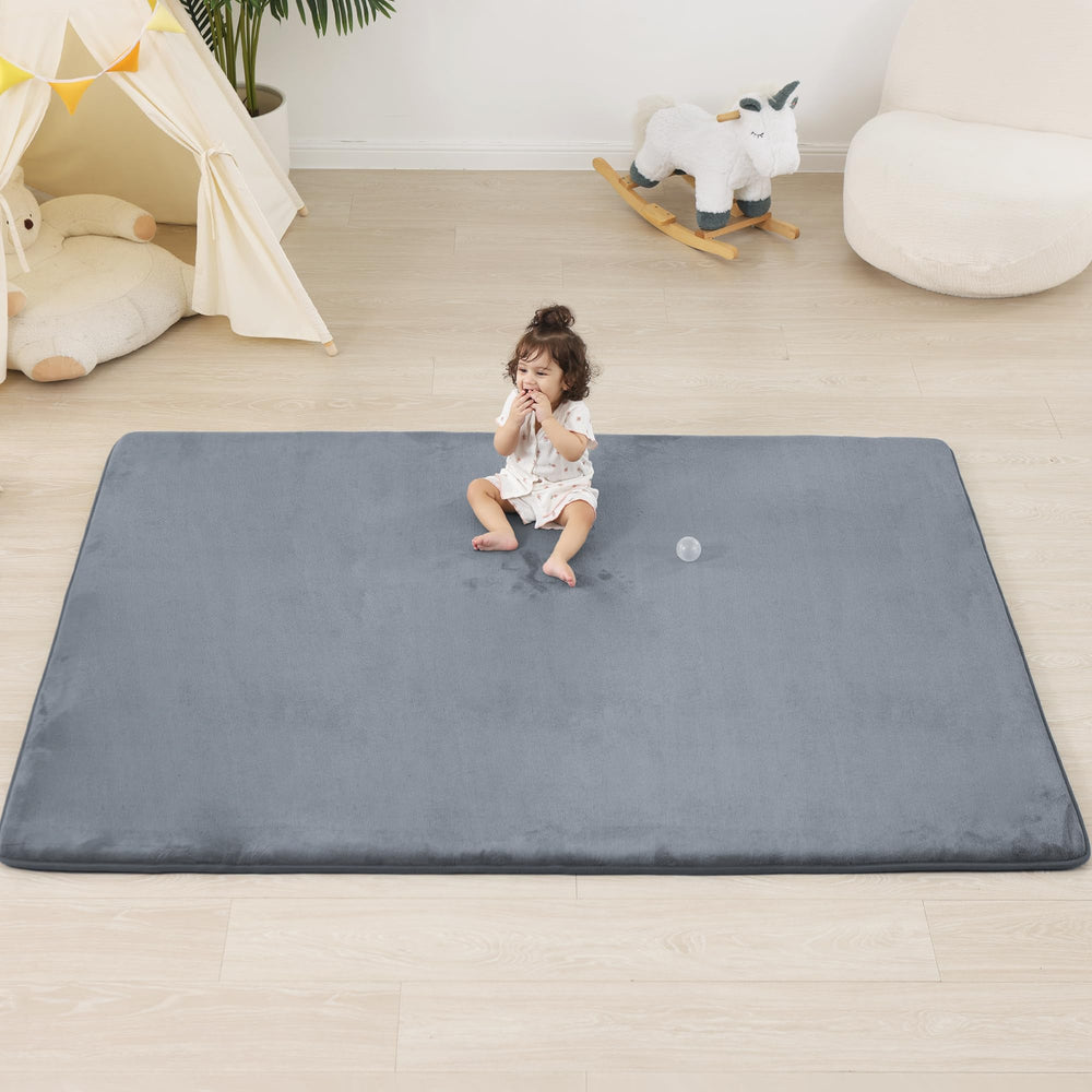 PaPaMat 1.3-inch thick baby floor mat with thick cushion for comfy tummy time.