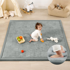 PaPaMat light-grey play mat offers cushioned tummy time and soft floor protection.
