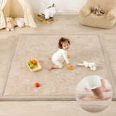 PaPaMat 1.3-inch thick play mat with thick cushioning supports crawlers during tummy time