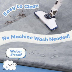 PaPaMat easy-clean velvet surface facilitates quick spill cleanup.