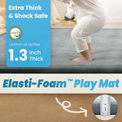 PaPaMat memory-foam cushion close-up highlights plush support for gentle baby landings.