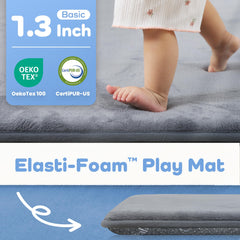 PaPaMat non-slip backing on wood floors prevents slipping during tummy time.