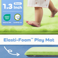 PaPaMat velvet surface provides soft, inviting texture for baby play sessions.