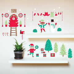 Paper Riot Co elf house stickers pack for kid-friendly holiday wall decor