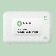 Parasol Clean+Pure embossed-texture wipes highlight ultra-soft, strong cleansing cloth.