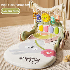 Parenté baby walker stand-to-sit transition demonstrates convertible support for first steps.