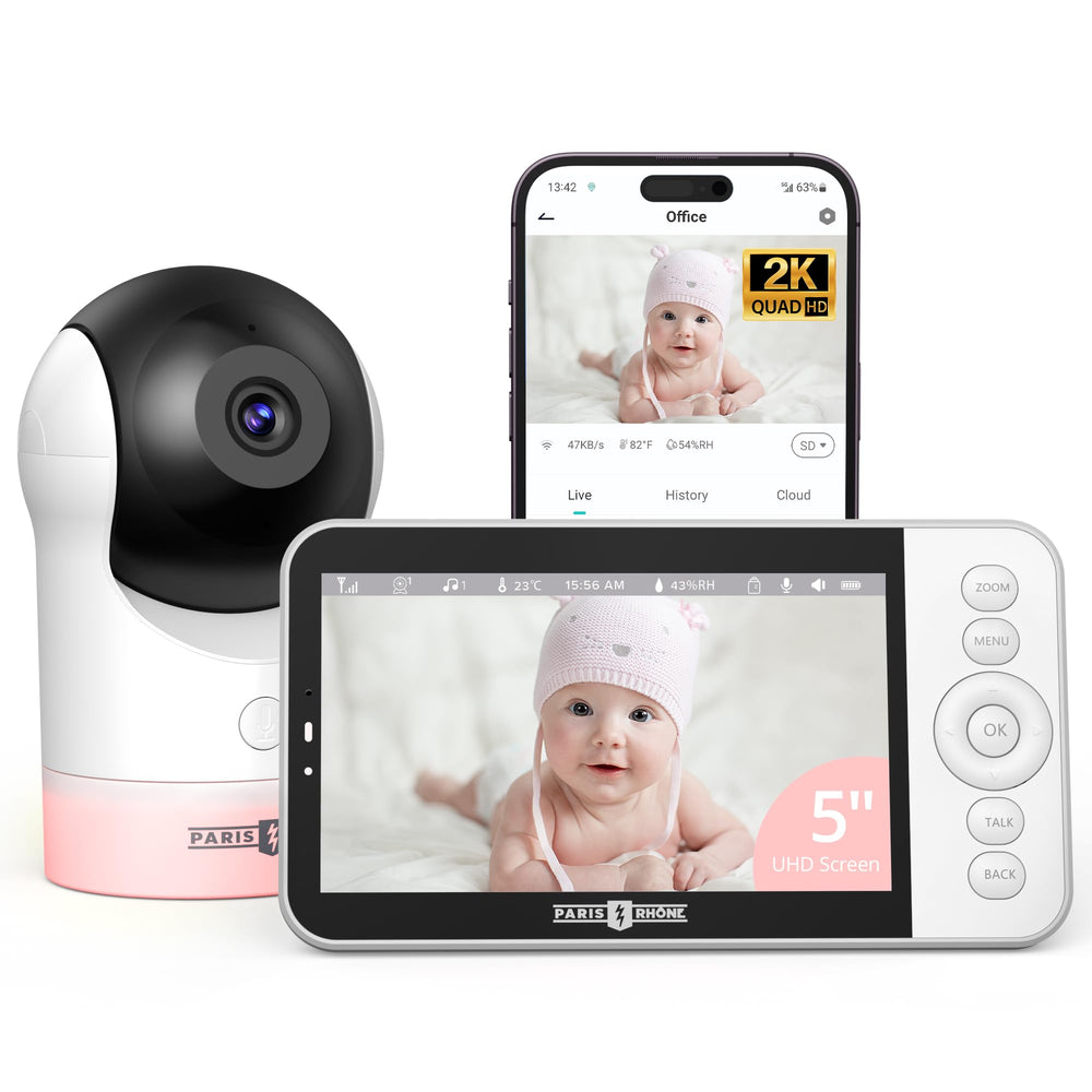 Paris Rhone video baby monitor 2K camera for clear baby viewing and parental peace of mind