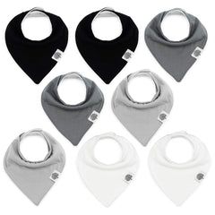Parker Baby Co. bandana bibs eight-pack with colorful patterns for mess-friendly meals