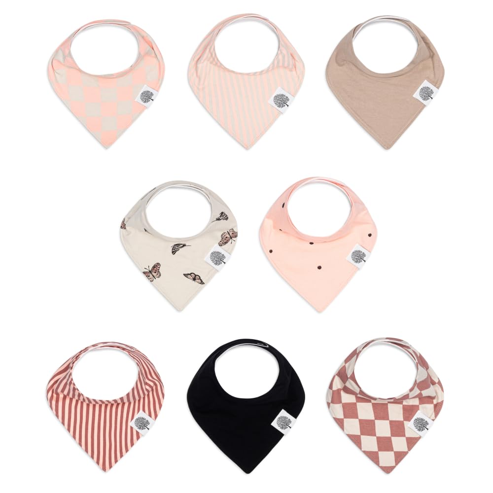 Parker Baby Bandana Bib navy whales pattern keeps outfits dry during meals.