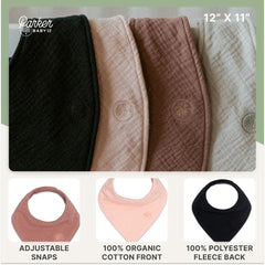 Parker Baby Co. bandana bibs endure frequent washing without fading or fraying.