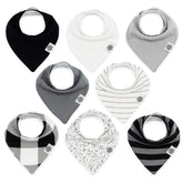 Parker Baby Co. bandana bibs 8-pack in varied colors protect outfits during meals.