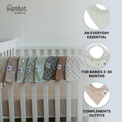 Parker Baby Co bandana bibs soft back for gentle skin contact
