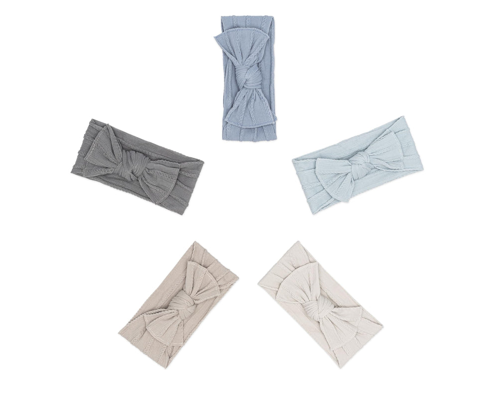 Parker Baby Co headbands five-pack stormy knit for comfy newborn wear