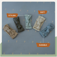 Parker Baby Co headbands on a baby outfit with versatile color options