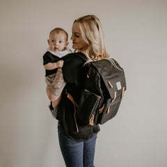 Parker Baby Co. stroller straps enable hands-free outings with the backpack