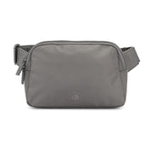 Parker Baby Co. diaper belt bag gray front view helps quick diaper changes on the go.