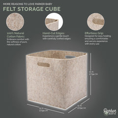 Parker Baby Co felt texture closeup shows soft, durable material for daily use.