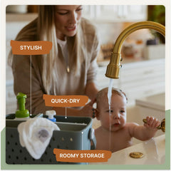 Parker Baby Co. Large Bath Caddy toy storage view shows organized bath essentials at a glance.