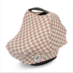 Parker Baby Co Rosewood Checker car seat cover offers full coverage and protection