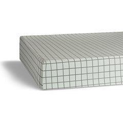 Parker Baby Co. soft-crib-sheet closeup shows 100% cotton softness for baby comfort.