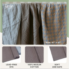 Parker Baby Co. Stormy swaddle blanket pack 4 serves as nursing cover for discreet feeding times.