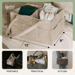 Parker Baby Diaper Caddy used as car organizer for on the go parenting.
