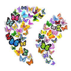 PARLAIM 104pcs butterfly wall decals collection shows vibrant, removable wall art for kids' rooms