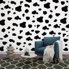 PartyGarden cow print stickers on kitchen cabinet for quick room refresh