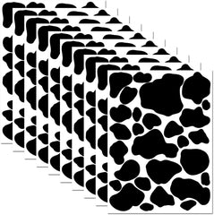 PartyGarden cow print stickers sheet close-up, durable vinyl for long-lasting decor