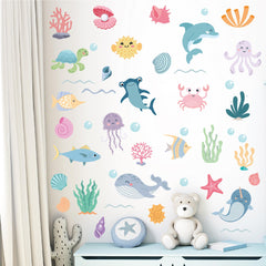 PartyGarden ocean animals wall decals octopus seafaring scene boosts imaginative storytelling.