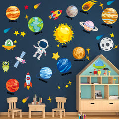 PartyGarden astronaut and stars decals add dynamic space play to bedrooms