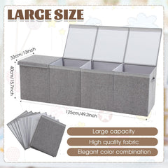 Patelai extra-large toy box gray demonstrates ample storage for toys.