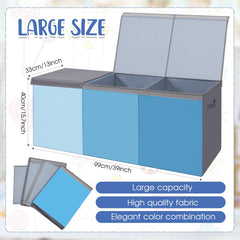 Patelai extra large toy box lid open view illustrates quick access for easy cleanup.