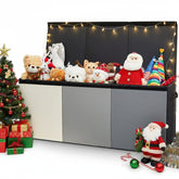 Patelai toy box chest gray front view showing large storage capacity