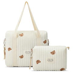 Paterr diaper bag tote main compartment holds essentials for quick trips.
