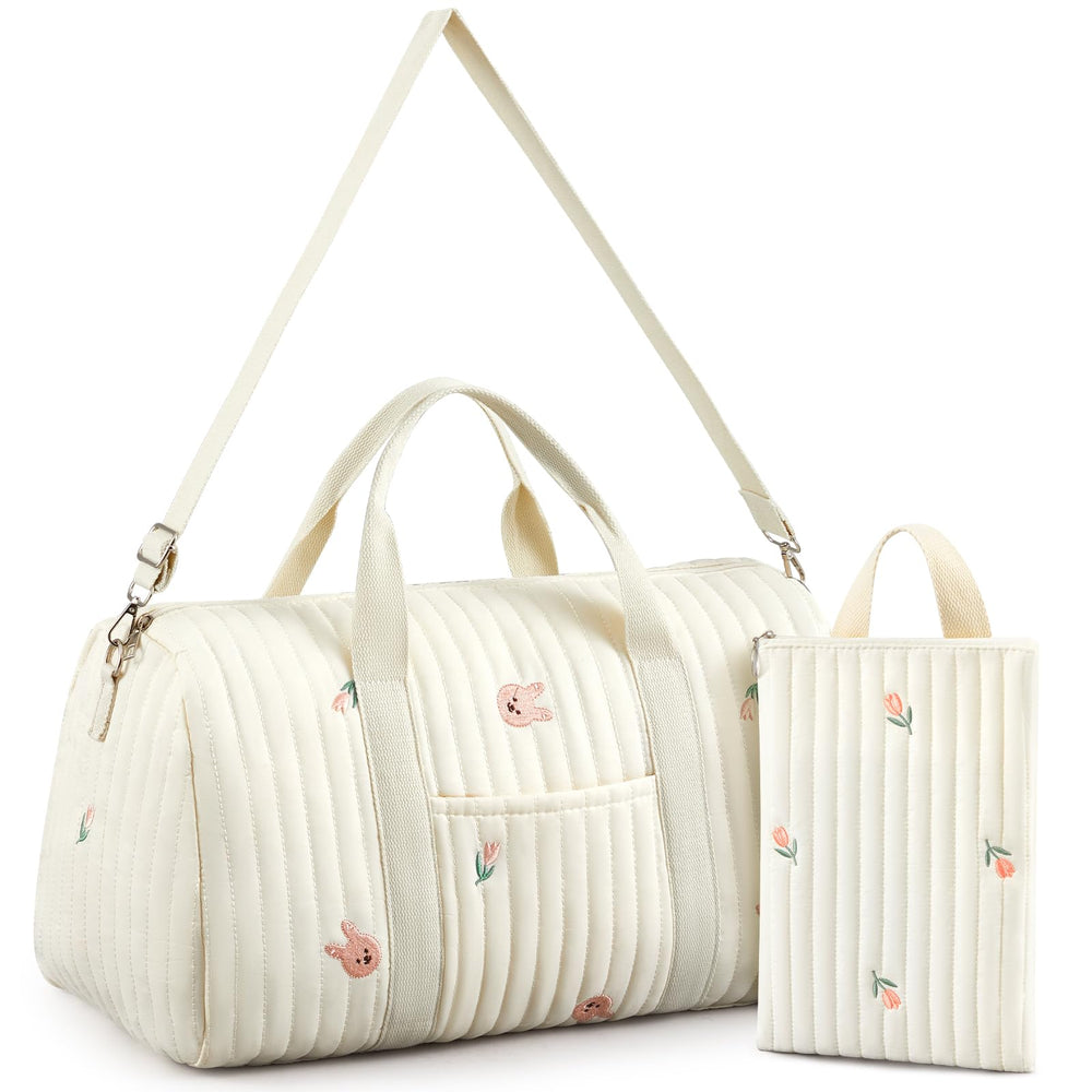 Paterr diaper bag tote Rabbit pattern ready for everyday diapering organization.
