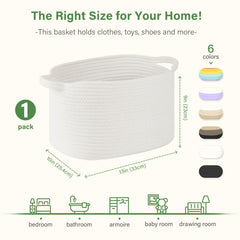 Patvingot basket with handles side easy to carry between rooms for quick organization.