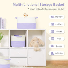 Patvingot nursery storage basket keeps toys and books organized.