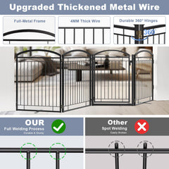 Paulmele freestanding dog gate demonstrates 360-degree rotation for versatile layouts