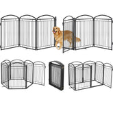 Paulmele full metal dog gate six-panel assembly shows sturdy construction for wide openings.