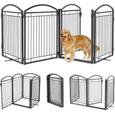 Paulmele full metal dog gate with door walk-through design for easy pet access