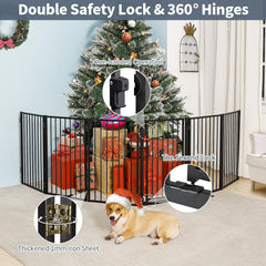 Paulmele dog gate features anti slip feet for stability on uneven floors.