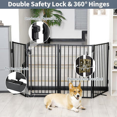 Paulmele freestanding gate on deck demonstrates outdoor indoor versatility for large openings.