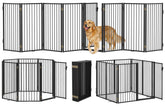 Paulmele metal freestanding dog gate frame closeup highlighting durable all-metal construction for wide doorways