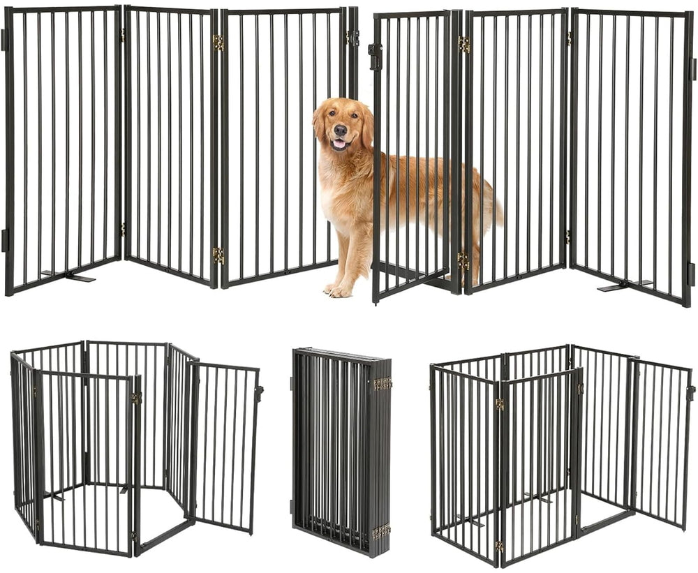 Paulmele metal gate with door front view shows durable all-metal construction