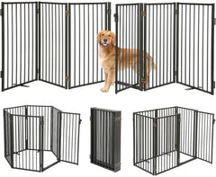 Paulmele metal gate with door front view shows durable all-metal construction