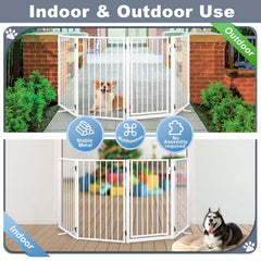 Paulmele wall-mount-ready dog gate provides added stability when mounted.